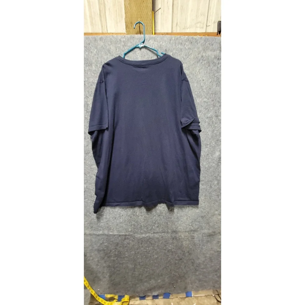 LANDS' END mens 4XL (58-60) Super-T‎ short sleeve SHIRT XXXXL navy blue COTTON